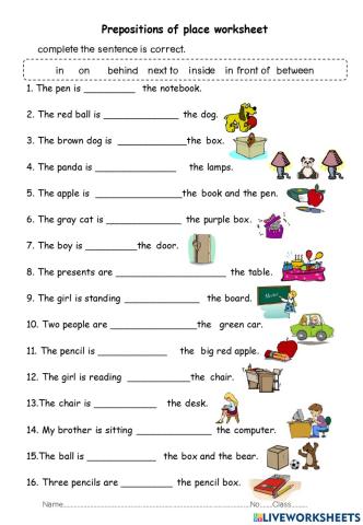 Prepositions of place 1