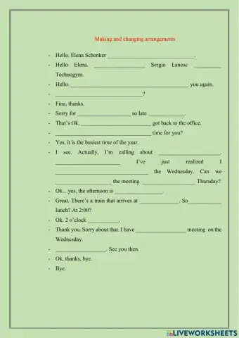 Changing arrangements