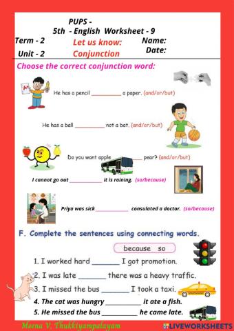 English term 2 conjunction