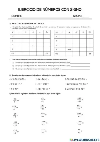 Mutilicacón de números con signo