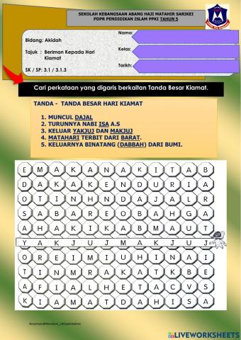 M33 AK3.1.3 Beriman Kpd Hari Kiamat PPKI Thn 5