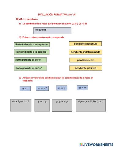 Pendiente de la Recta