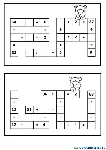 Σταυρολεξο διαιρεση