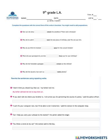 9-LA p.10 Ex 3 and 5