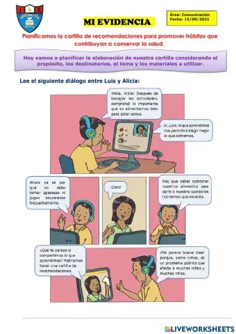 Planificamos la cartilla de recomendaciones para promover hábitos que contribuyan a conservar la salud