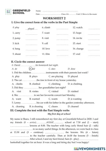 Look - Unit 2 - WS 2