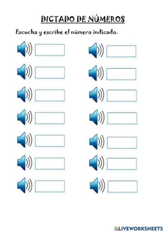 Dictado de números