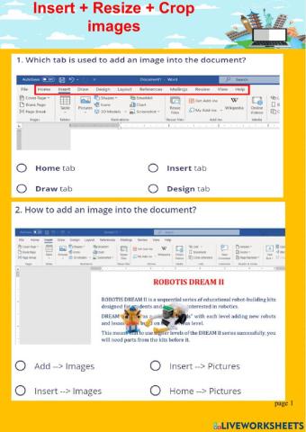 G5 - MS Word - Insert + Resize + Crop images