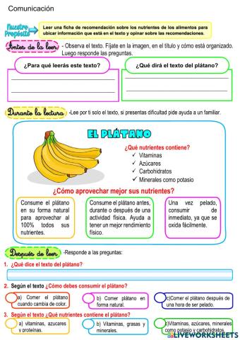 Lectura del plátano
