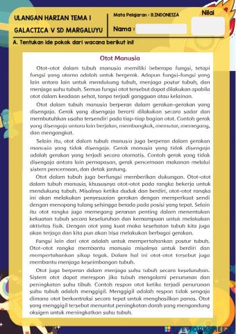 Ulangan harian tema 1 bahasa indonesia