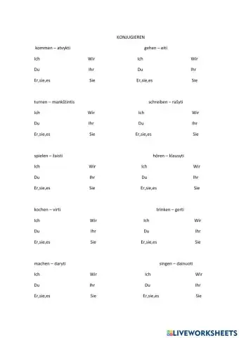 Konjugieren im Präsens