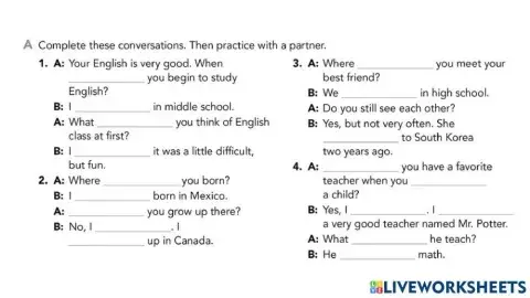 Intermediate b - simple past