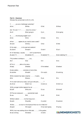 Right On Placement Test