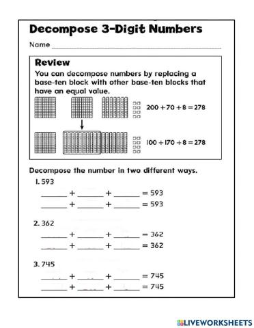 Decompose 3-Digit Numbers