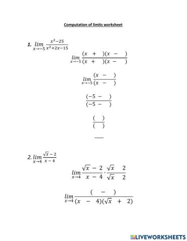 Computation of limits