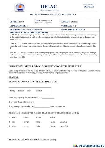 FIFTH GRADE LICEO AMERICANO CATOLICO