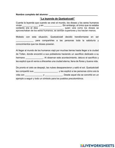 Leyenda de Quetzalcoatl