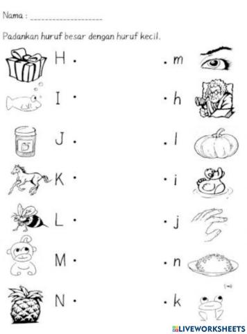 Padankan huruf kecil dan huruf besar