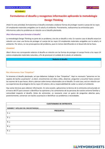 Formulamos el desafío y empatizamos aplicando la metodología del design thinking.