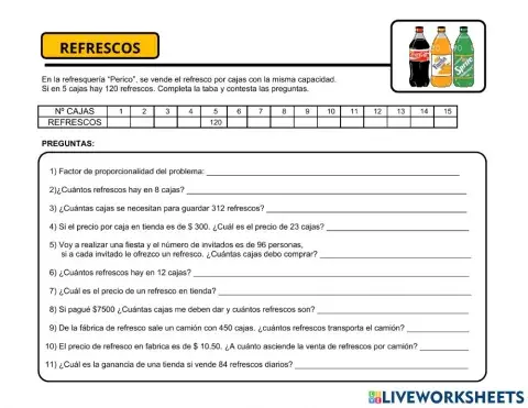 Proporcionalidad refresqueria