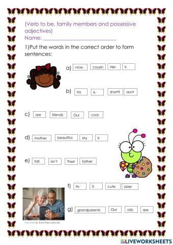 Family members, adjectives and possessives adjectives
