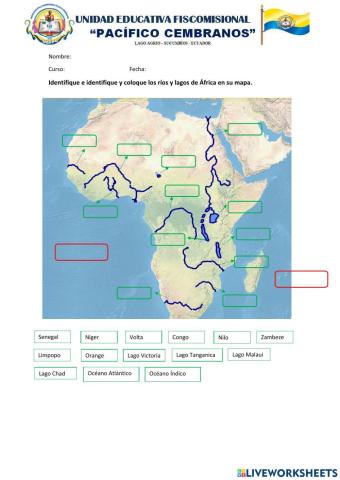 Mapa Hidrografico de África