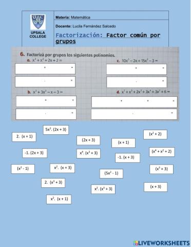 Factor común por grupos