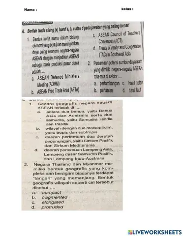 Latihan soal persiapan pts