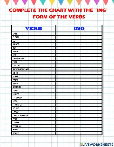 Verbs ''ing''
