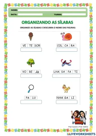 Organizando as Sílabas