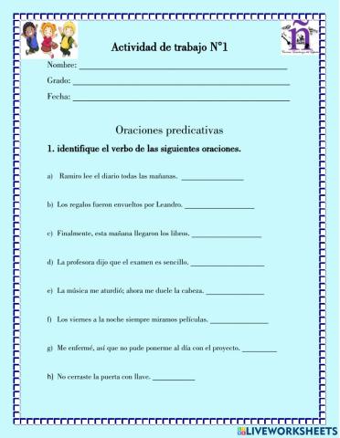 Oraciones predicativas