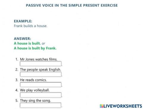Passive voice - simple present tense