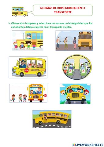 Normas de bioseguridad en el transporte escolar