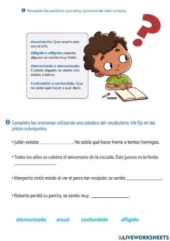 Vocabulario- lectura el corte de pelo