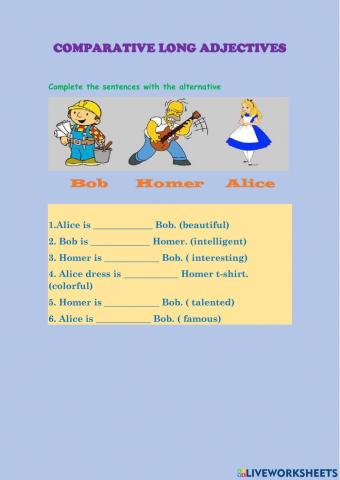 Comparative long adjectives