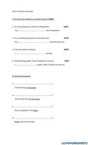 4th jrs - Revision check up 3