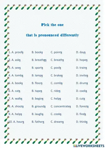 Pronunciation (s-es)