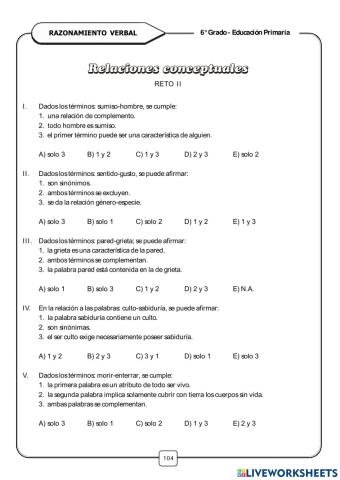 Relación de conceptos