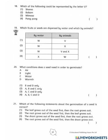 5E2 Reproduction in plants