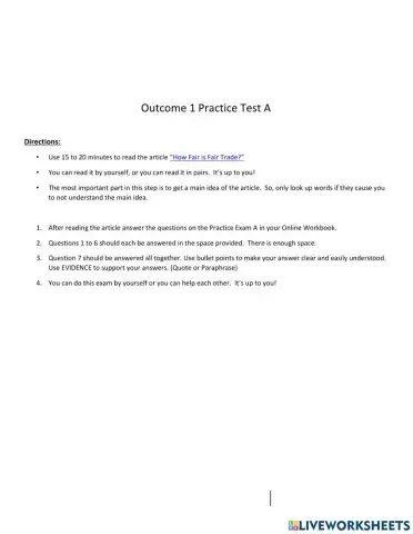 WC Lesson 05 - Practice Test A-Is Fair trade Fair