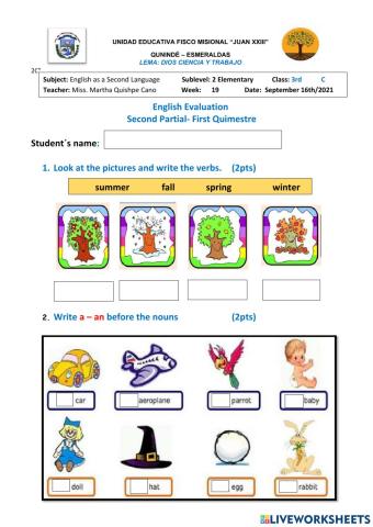 Evaluation partial 3rd