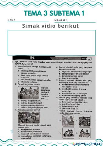 Kelas 5 SD - TEMA 3 SUBTEMA 1 - IPS KD 3.2 INTERAKSI SOSIAL DAN INTERAKSI DENGAN LINGKUNGAN HIDUP