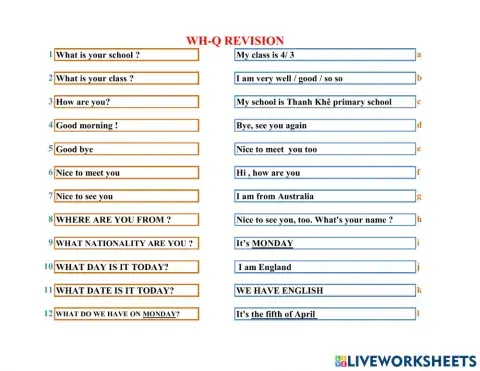 Wh-q revision grade 4