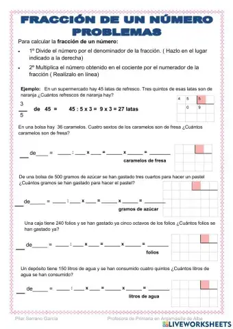 Fracción de un número