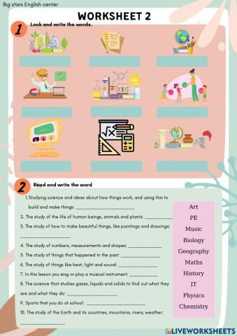 Worksheet 2-Unit 2-Grade 8