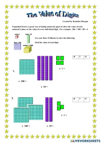 True Value using Base 10 Blocks