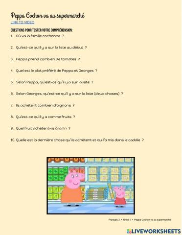 Peppa Cochon va au supermarché