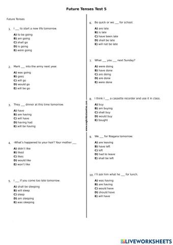 Future Tenses-Test