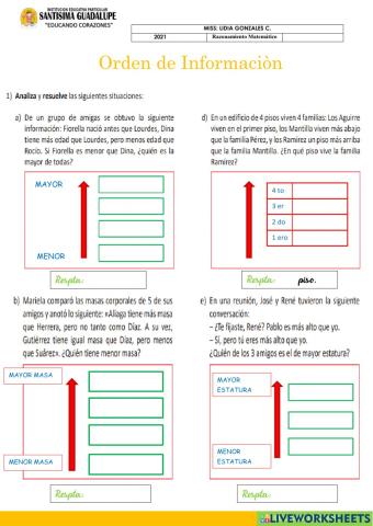 Orden d einformaciòn
