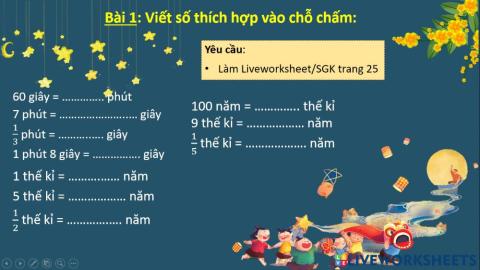 Lớp 4-Toán-Giây thế kỉ